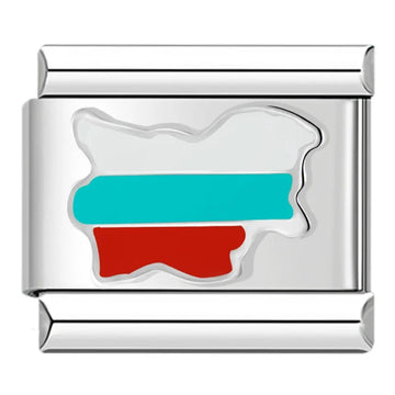 Bulgaria Country Flag Italian Silver Charm