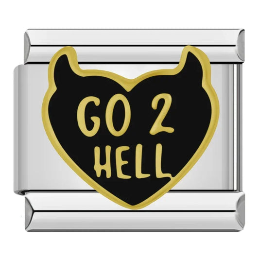 Go 2 Hell Italian Silver Charm