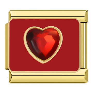 Heart Red Eternal Italian Gold Charm