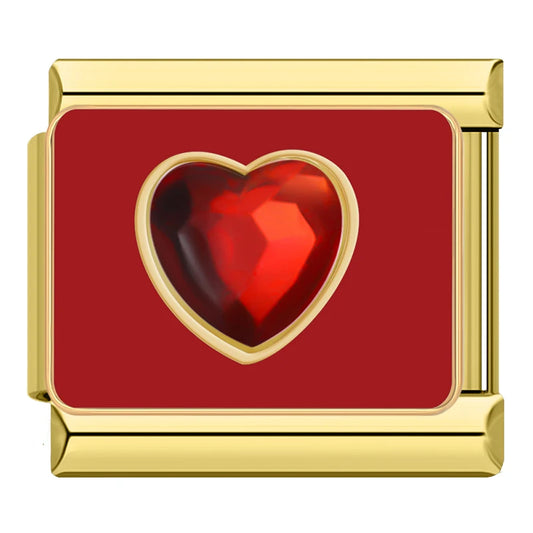 Heart Red Eternal Italian Gold Charm