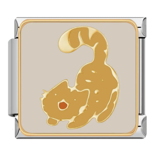Yellow Cat v1 Italian Silver Charm