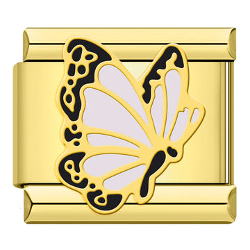 White Butterfly Italian Gold Charm