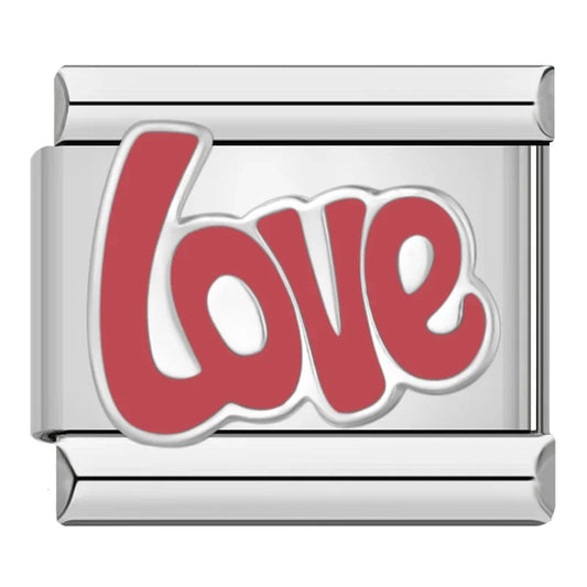 Red Love Italian Silver Charm