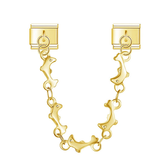 Dolphin Chain Italian Dangle Gold Charm