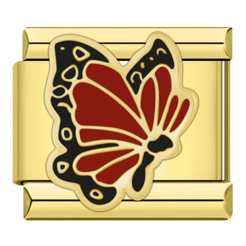 Red Butterfly Italian Gold Charm