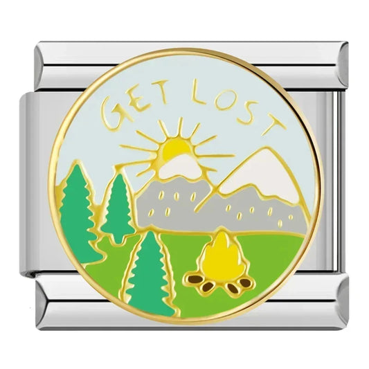 Get Lost Italian Silver Charm