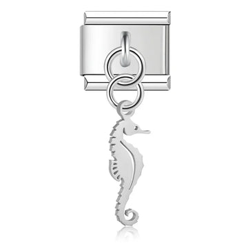 Sea Horse Italian Dangle Silver Charm