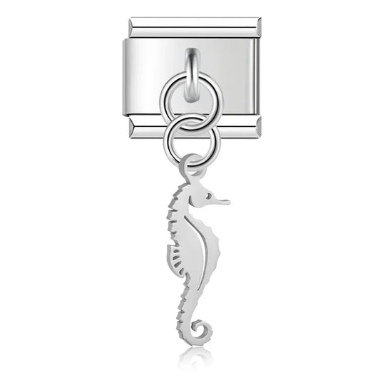Sea Horse Italian Dangle Silver Charm