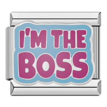 I'm The Boss Italian Silver Charm