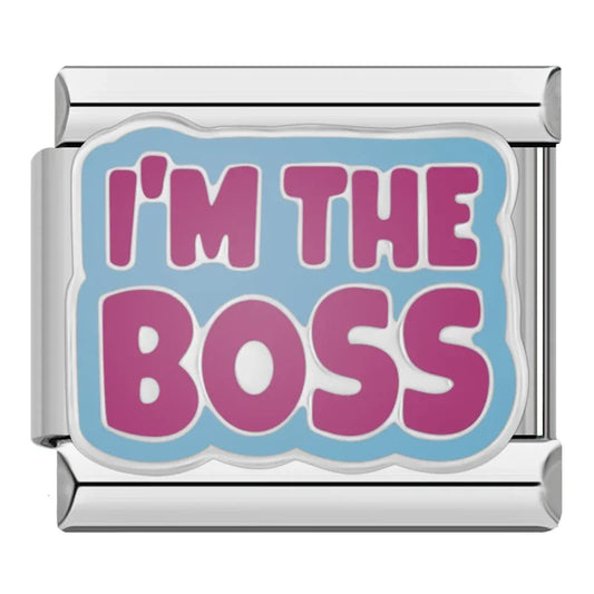 I'm The Boss Italian Silver Charm