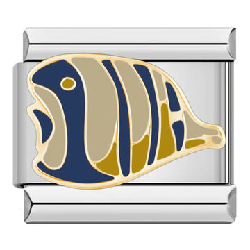 Tropical Fish Italian Silver Charm
