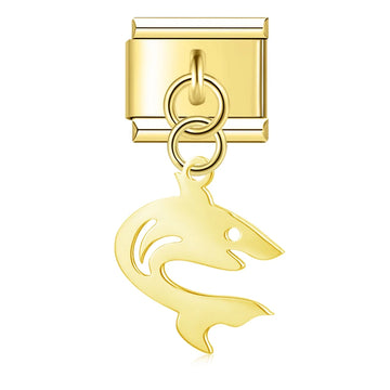 Shark Italian Dangle Gold Charm