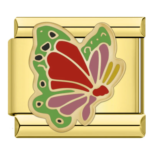 Colorful Butterfly v1 Italian Gold Charm