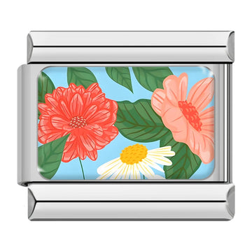 Multicolor Cosmos Italian Silver Charm