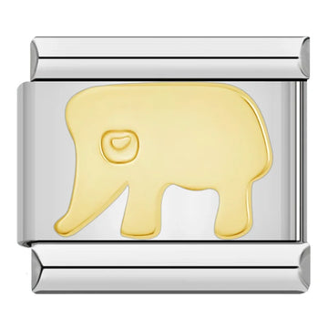 Gold Elephant Italian Silve Charm