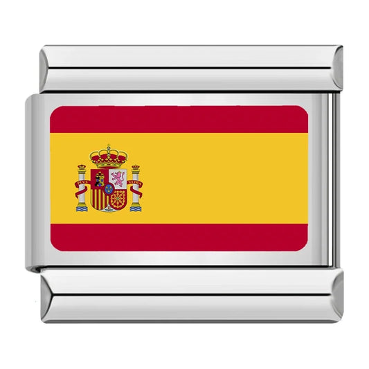 Spain Country Flag Italian Silver Charm