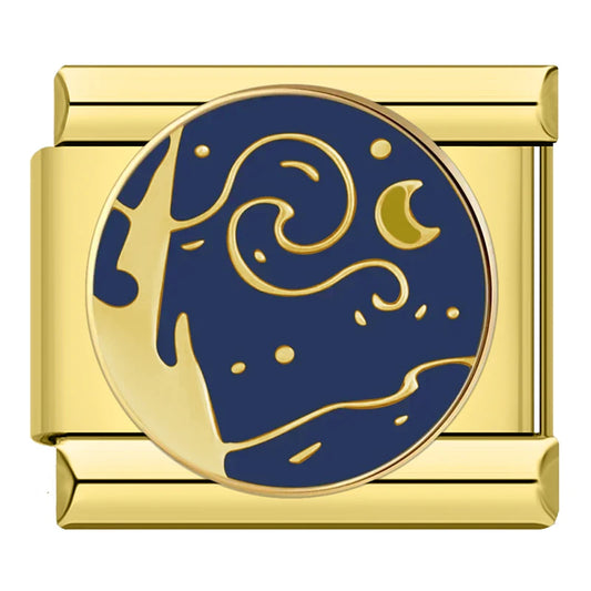Starry Night Italian Gold Charm