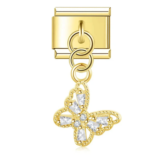 Butterfly Italian Dangle Gold Charm