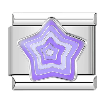 Purple Star Italian Silver Charm