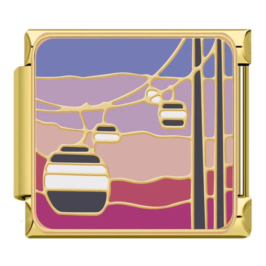 Cable Car Italian Gold Charm