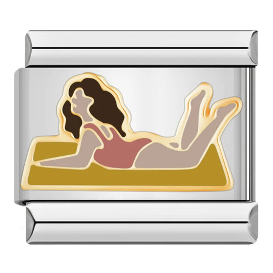 Sunbathing Italian Silver Charm