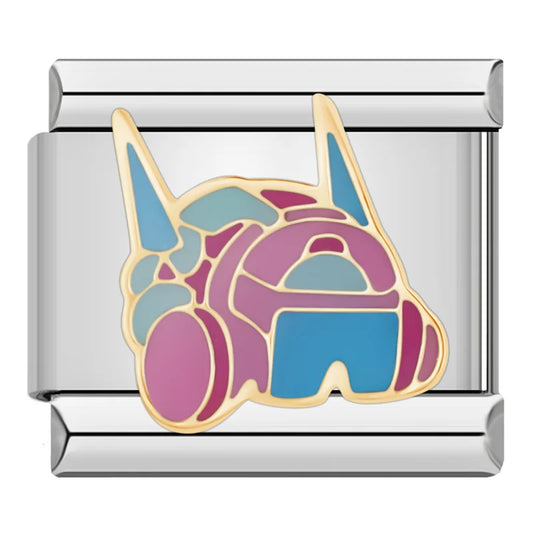 Robot Helmet Italian Silver Charm
