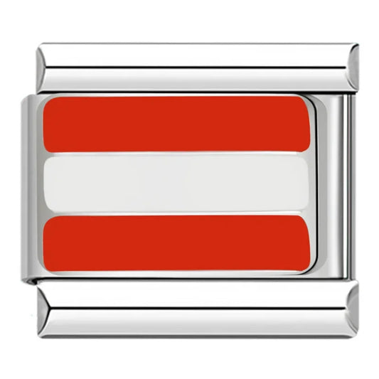 Austria Country Flag Italian Silver Charm
