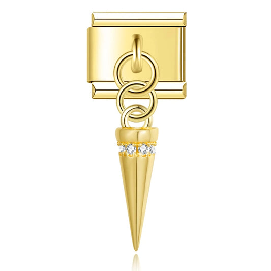 Spike Italian Dangle Gold Charm