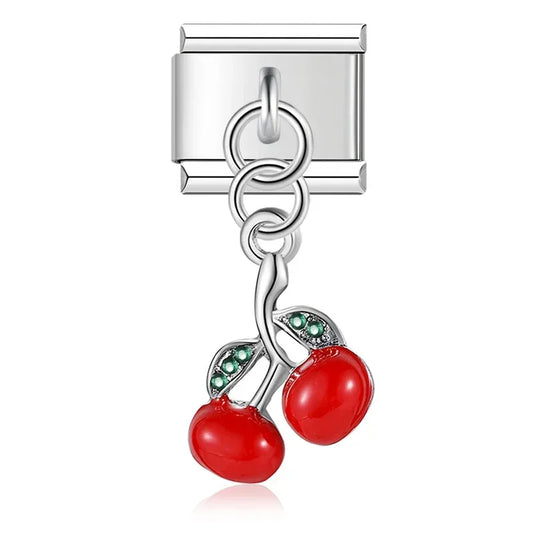 Cherry Pendant Italian Dangle Silver Charm