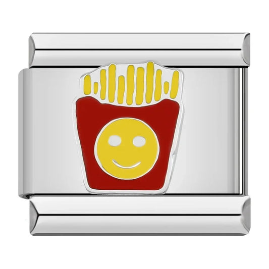 French Fries Italian Silver Charm