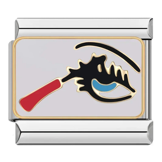 Mascara Eye Italian Silver Charm