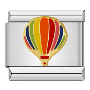Pride Rainbow Air Balloon Italian Silver Charm
