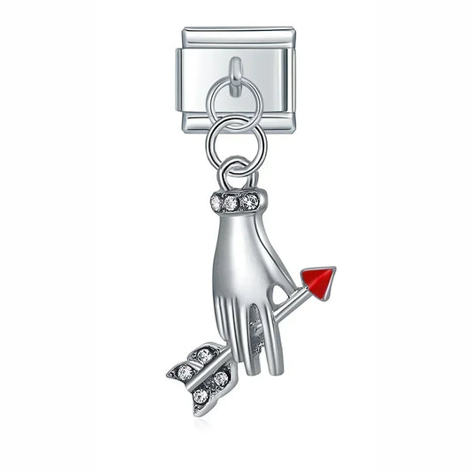 Cupids Arrow Italian Dangle Silver Charm