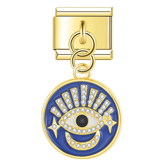 Evil Eye v10 Italian Dangle Gold Charm