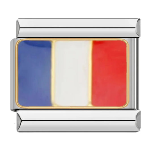 France Country Flag Italian Silver Charm