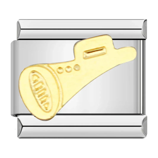 Cheer Megaphone Italian Silver Charm