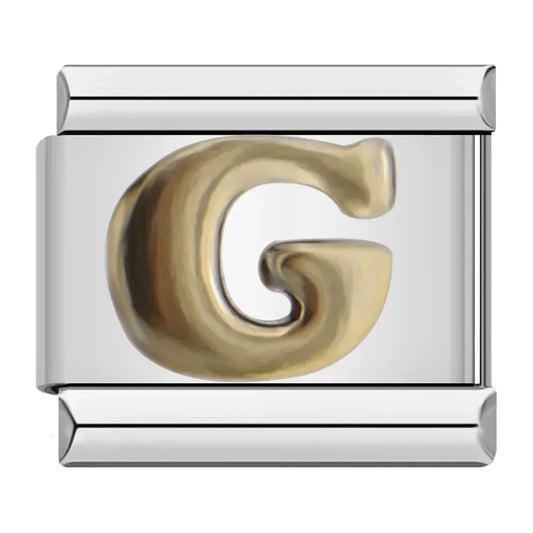 Alphabet Letter G Italian Silver Charm