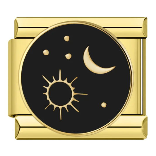 Earth and Weather Elements Italian Gold Charm