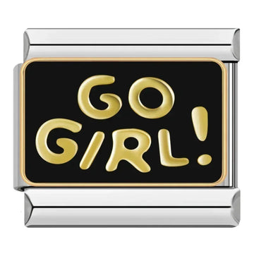 Go Girl Italian Silver Charm