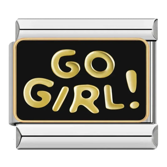 Go Girl Italian Silver Charm