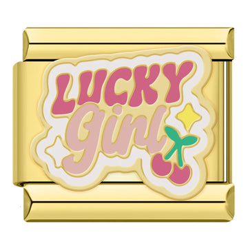 Lucky Girl Italian Gold Charm