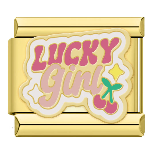 Lucky Girl Italian Gold Charm