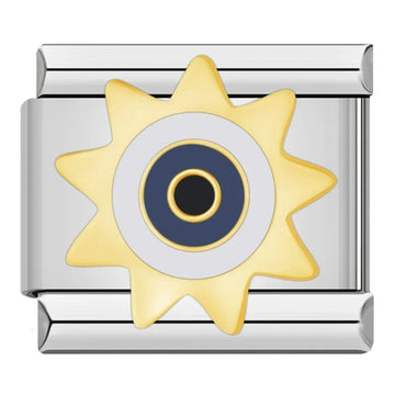 Yellow Sun Italian Silver Charm