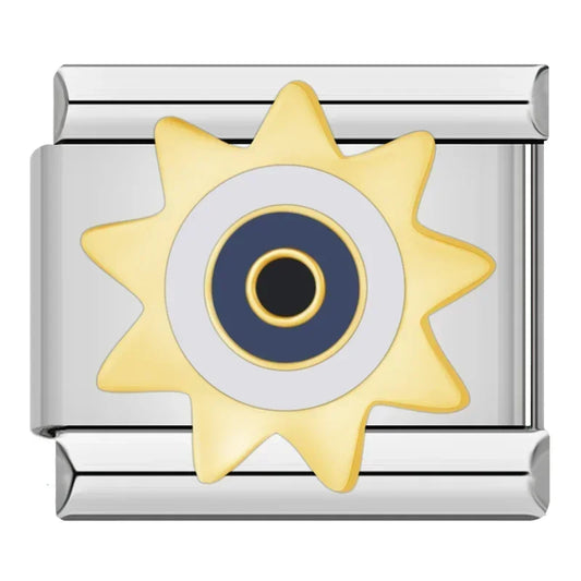 Yellow Sun Italian Silver Charm