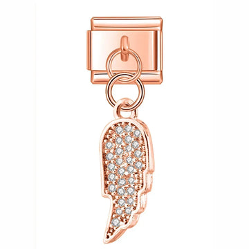 Wing Italian Dangle Rose Charm