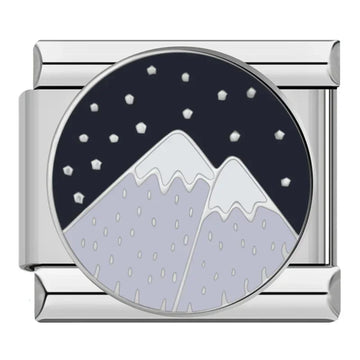 Snowy Mountains Italian Silver Charm