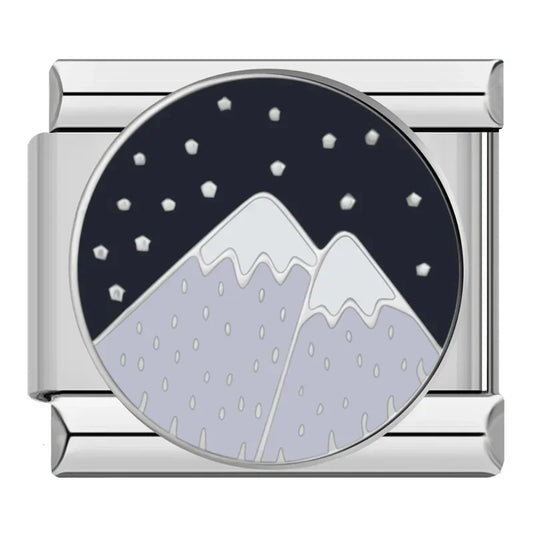 Snowy Mountains Italian Silver Charm