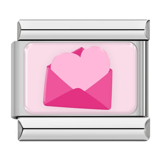 Letter Heart Italian Silver Charm