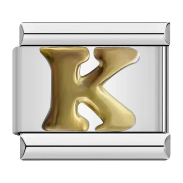 Alphabet Letter K Italian Silver Charm