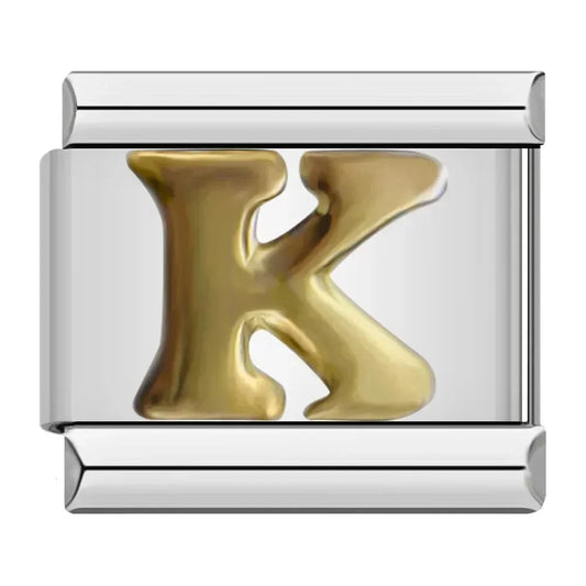 Alphabet Letter K Italian Silver Charm